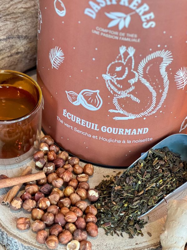 Ecureuil gourmand – Thé vert Sencha et Houjicha à la noisette