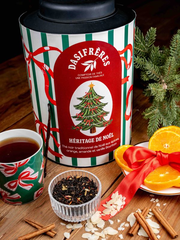 Héritage de Noël – Thé noir aux épices, orange, amande & vanille de Bourbon