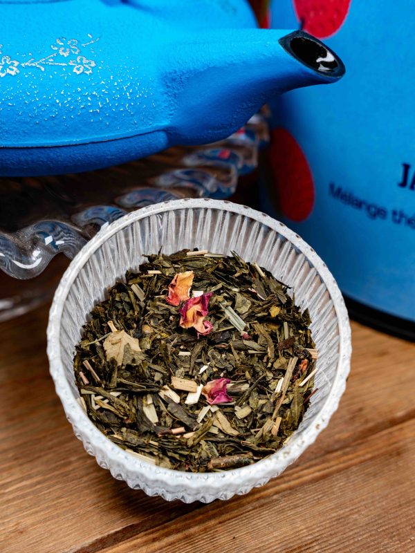 Jardin de Jade – Mélange thé vert & blanc au litchi et à la rose
