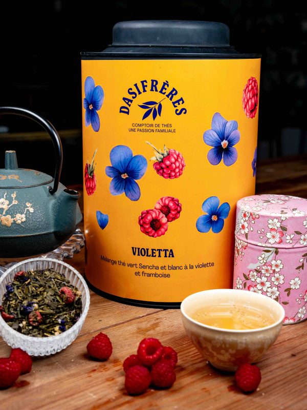 Violetta – Mélange thé vert & blanc à la violette et framboise