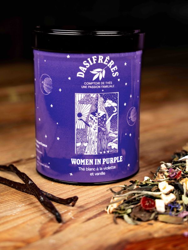 Women in Purple – Thé blanc violette & vanille, boite 70g