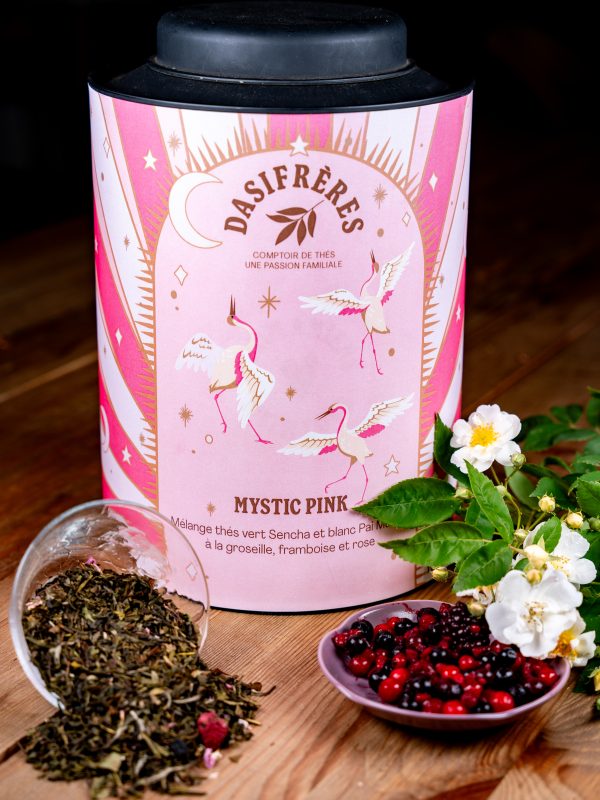 Mystic Pink – Mélange de thé vert et blanc à la groseille et rose